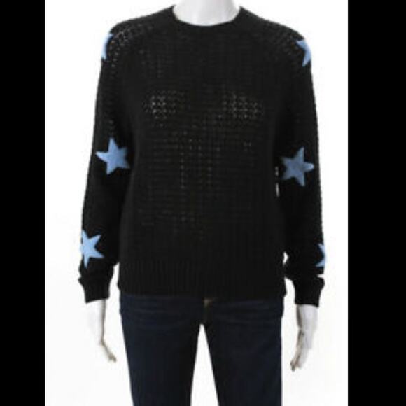 Zoe Karssen blue star patch black knit sweater small - Picture 1 of 10